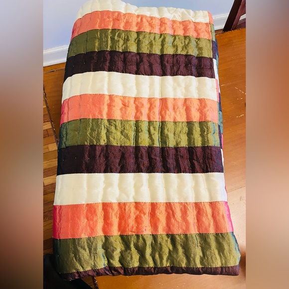Pier 1 Satin Patchwork Blanket/Throw - Picture 3 of 5